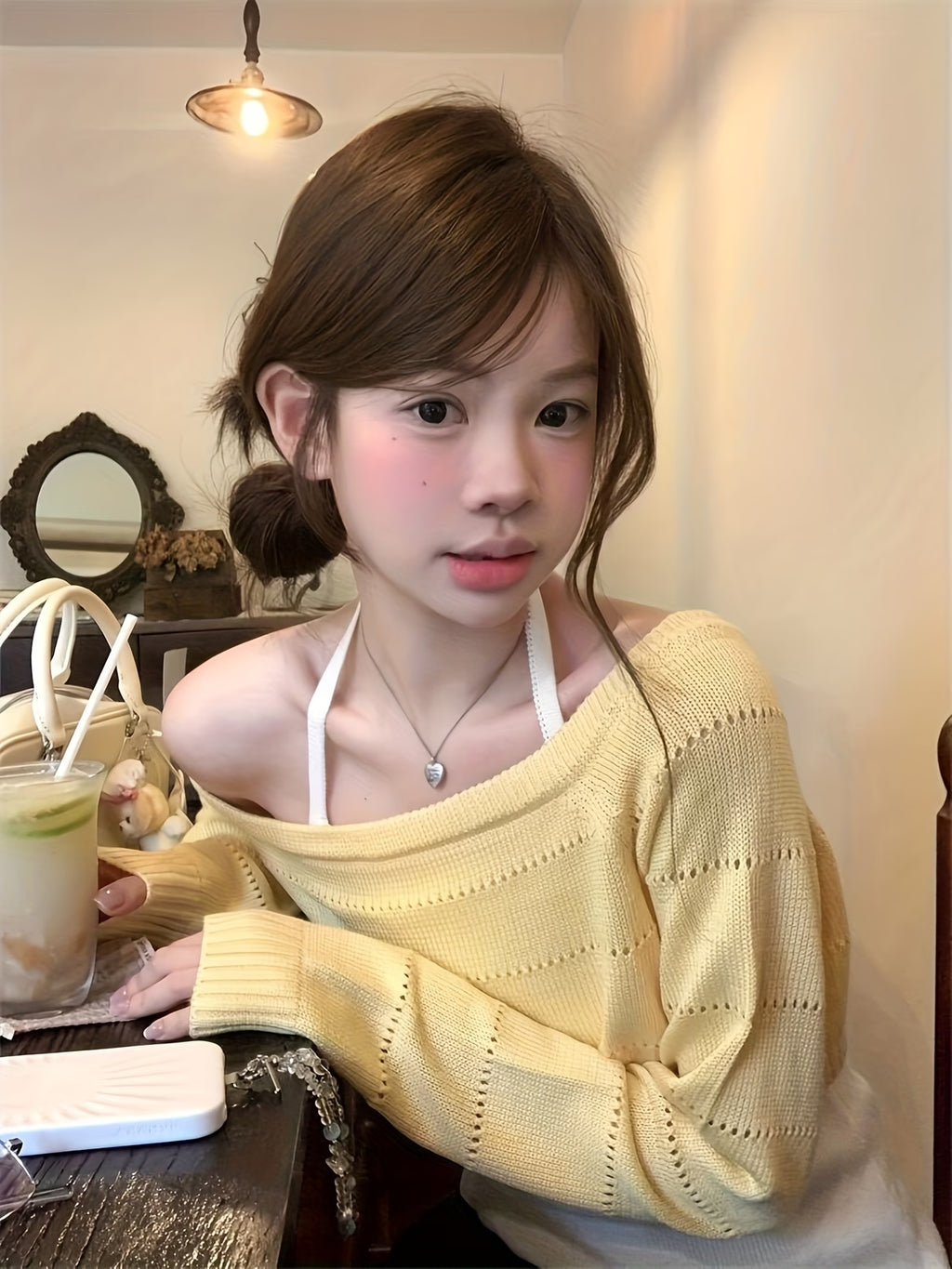 Fashionable And Versatile Long-Sleeve Top with an Off-Shoulder Design That Gives a Youthful Look