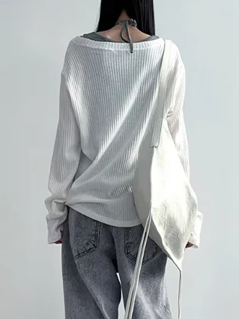 Y2K Fashion Korean Style Autumn/Winter Casual Long Sleeve Printed Loose Round Neck Top for Women