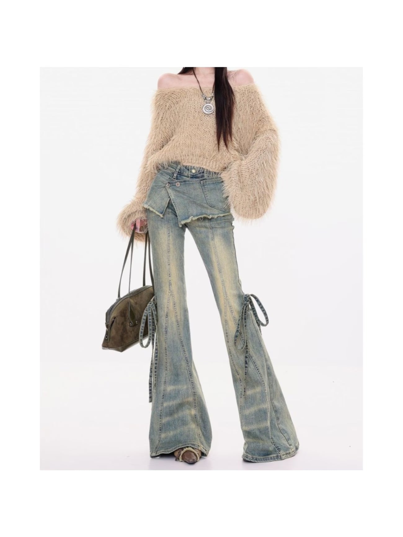 2026 New Women's Bootcut Jeans, Vintage Wash High Waist Slim Flare Pants for Spring Fall, Casual & Chic