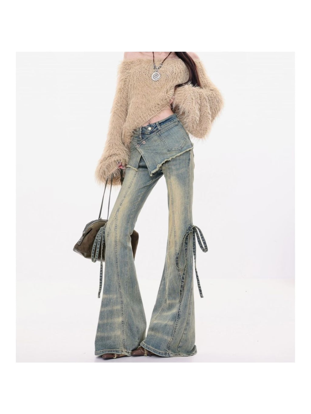 2026 New Women's Bootcut Jeans, Vintage Wash High Waist Slim Flare Pants for Spring Fall, Casual & Chic