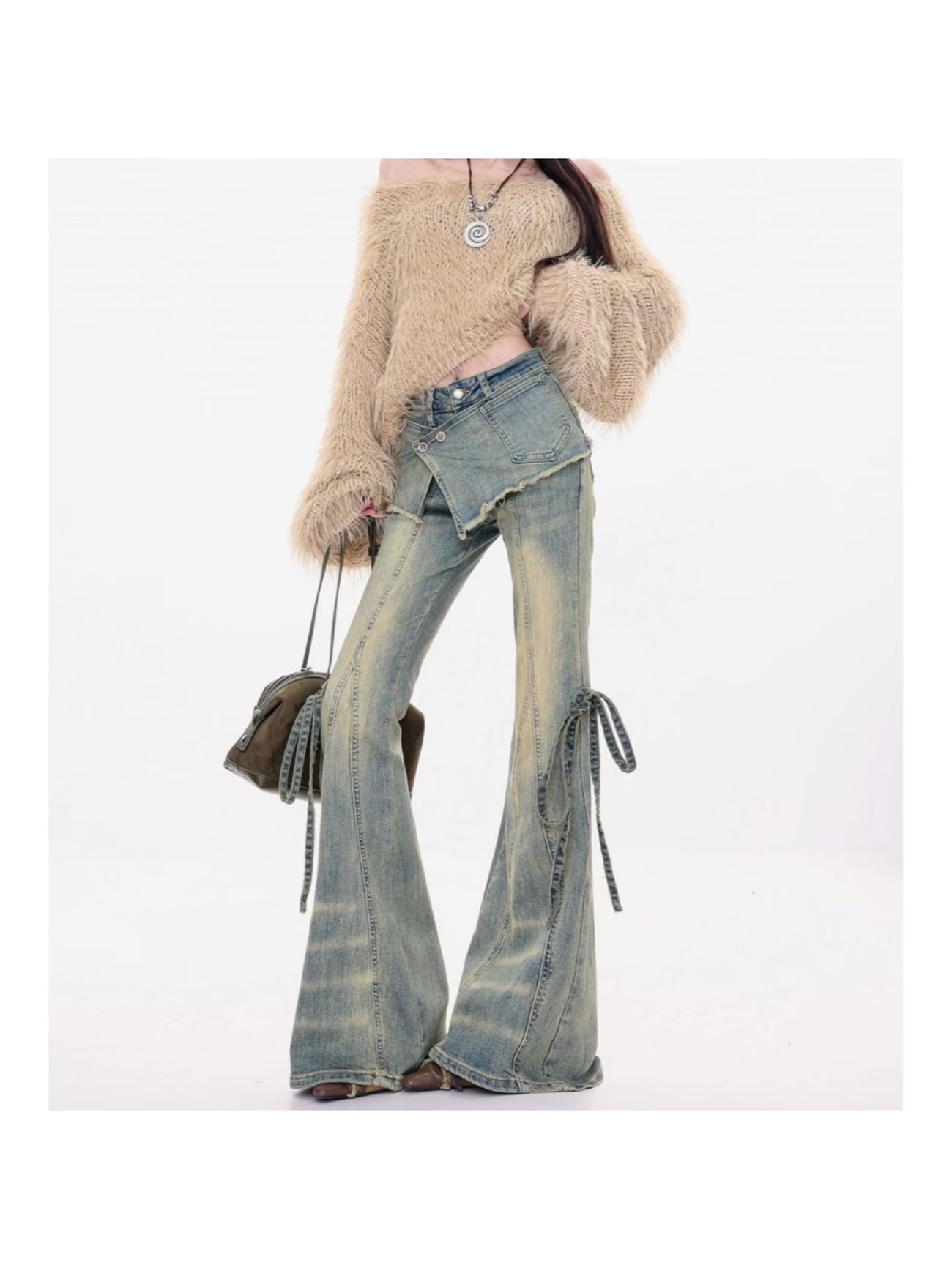 2026 New Women's Bootcut Jeans, Vintage Wash High Waist Slim Flare Pants for Spring Fall, Casual & Chic