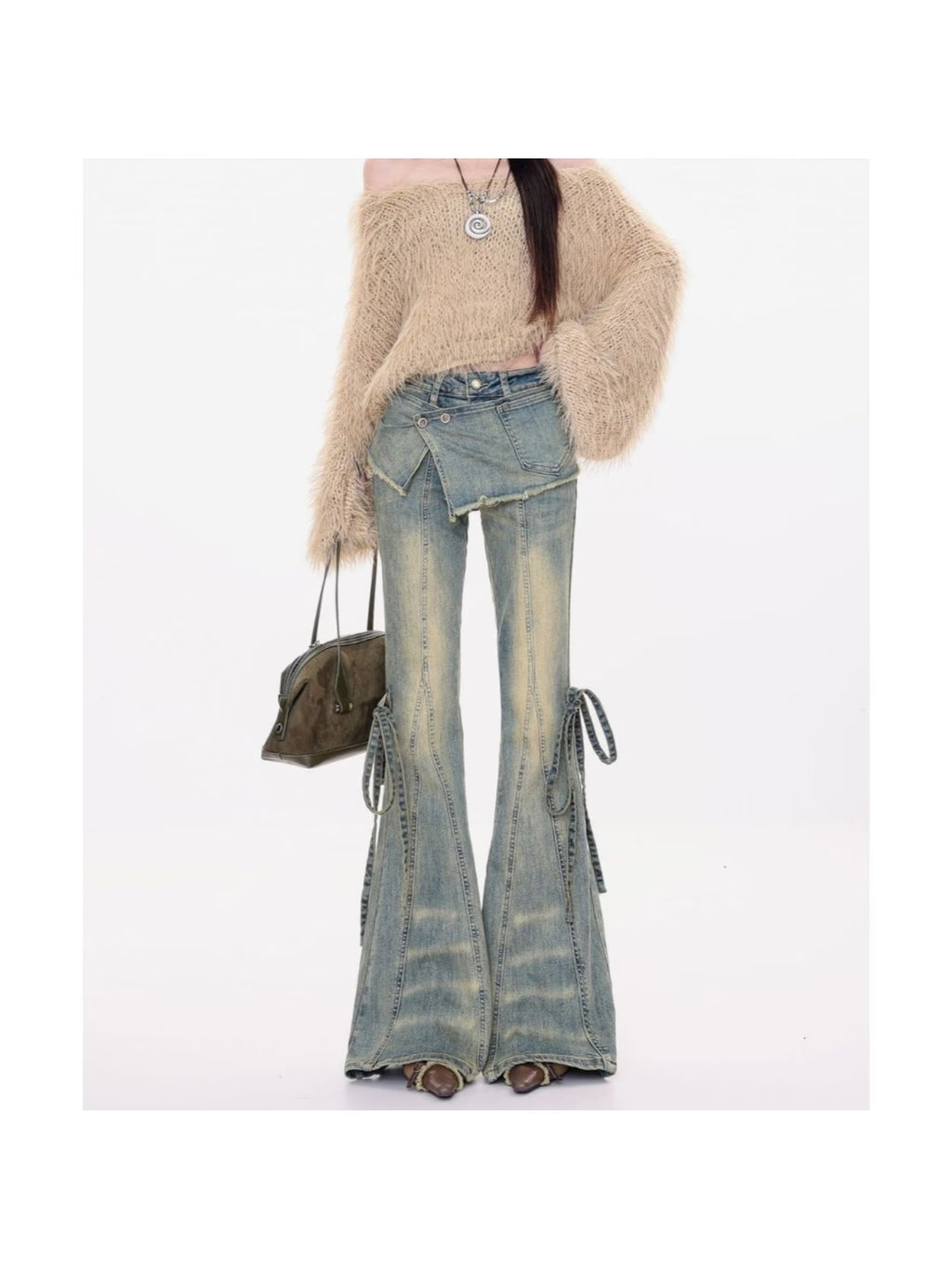 2026 New Women's Bootcut Jeans, Vintage Wash High Waist Slim Flare Pants for Spring Fall, Casual & Chic