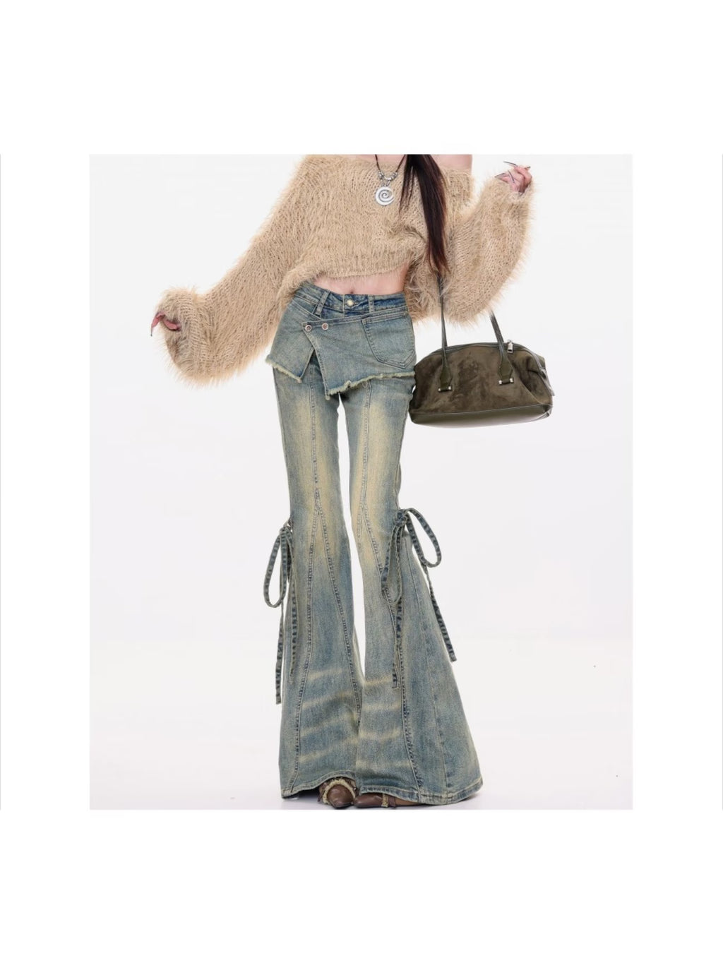2026 New Women's Bootcut Jeans, Vintage Wash High Waist Slim Flare Pants for Spring Fall, Casual & Chic