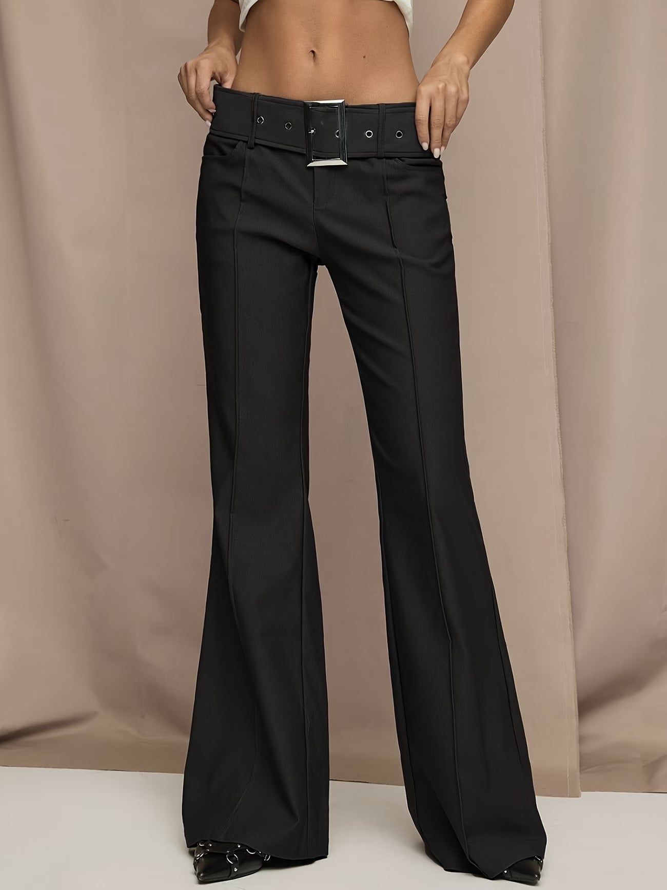Fit Long Trousers- Unique Waist Belt Design for a Effect, Suitable for Daily Commuting, Elegant And Fashionable Casual Pants- Slim-Fit Versatile Outdoor Japanese, Korean, European And American Style Solid Color Trousers for All Seasons