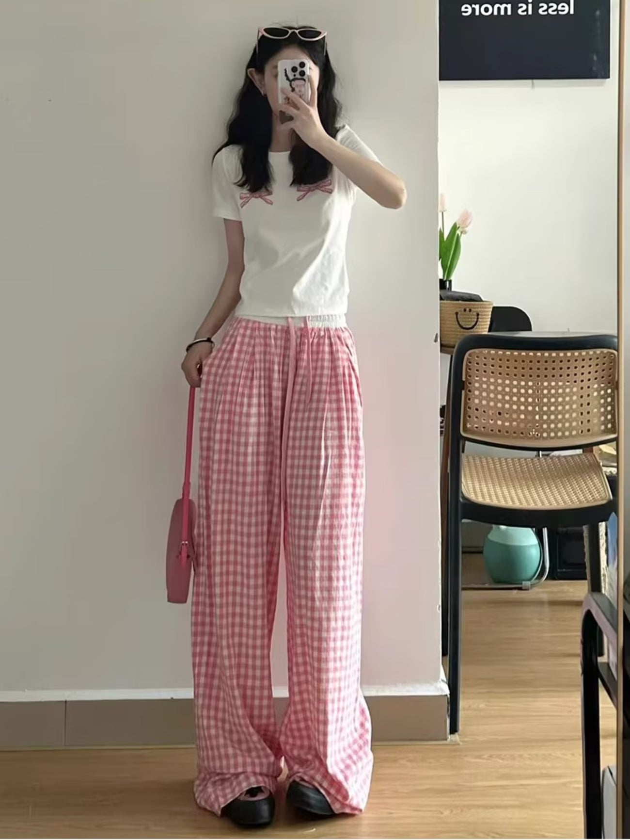 Women's Vintage Wide-Leg Pants - High-Waisted Loose Trousers with & Elastic-Free, Solid Color Casual/ Wear, Machine Washable - Trousers Suitable for Body Types