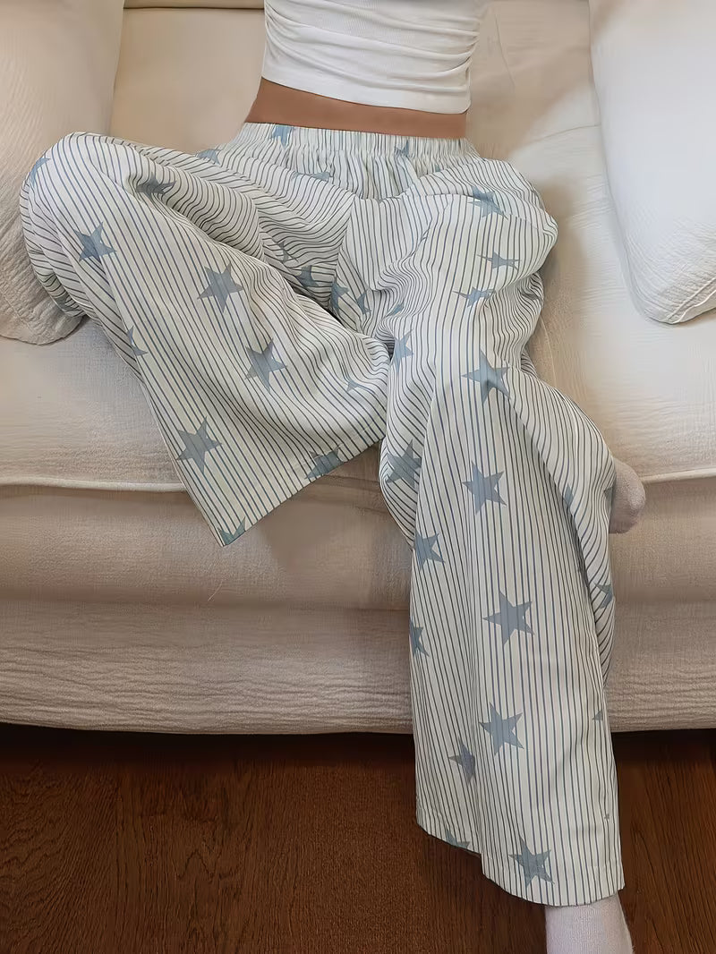 Spring And Autumn Star-Patterned Lounge Pants, Women'S Casual Homewear Suitable for Outdoor Use