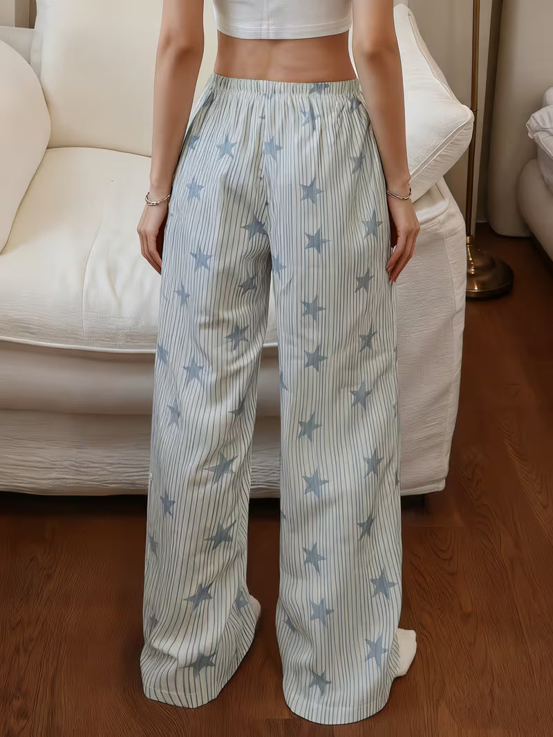 Spring And Autumn Star-Patterned Lounge Pants, Women'S Casual Homewear Suitable for Outdoor Use