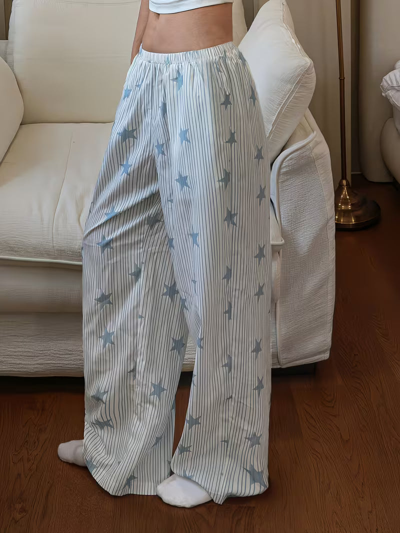 Spring And Autumn Star-Patterned Lounge Pants, Women'S Casual Homewear Suitable for Outdoor Use