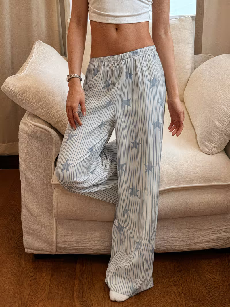Spring And Autumn Star-Patterned Lounge Pants, Women'S Casual Homewear Suitable for Outdoor Use