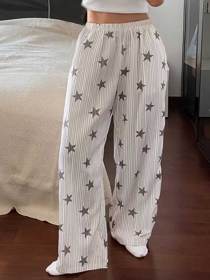 Spring And Autumn Star-Patterned Lounge Pants, Women'S Casual Homewear Suitable for Outdoor Use