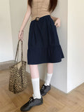 Vintage High-Waist Fashion New A-Line Skirt for Petite Women, Puffy Skirt, Casual Elastic Waist Pencil Skirt