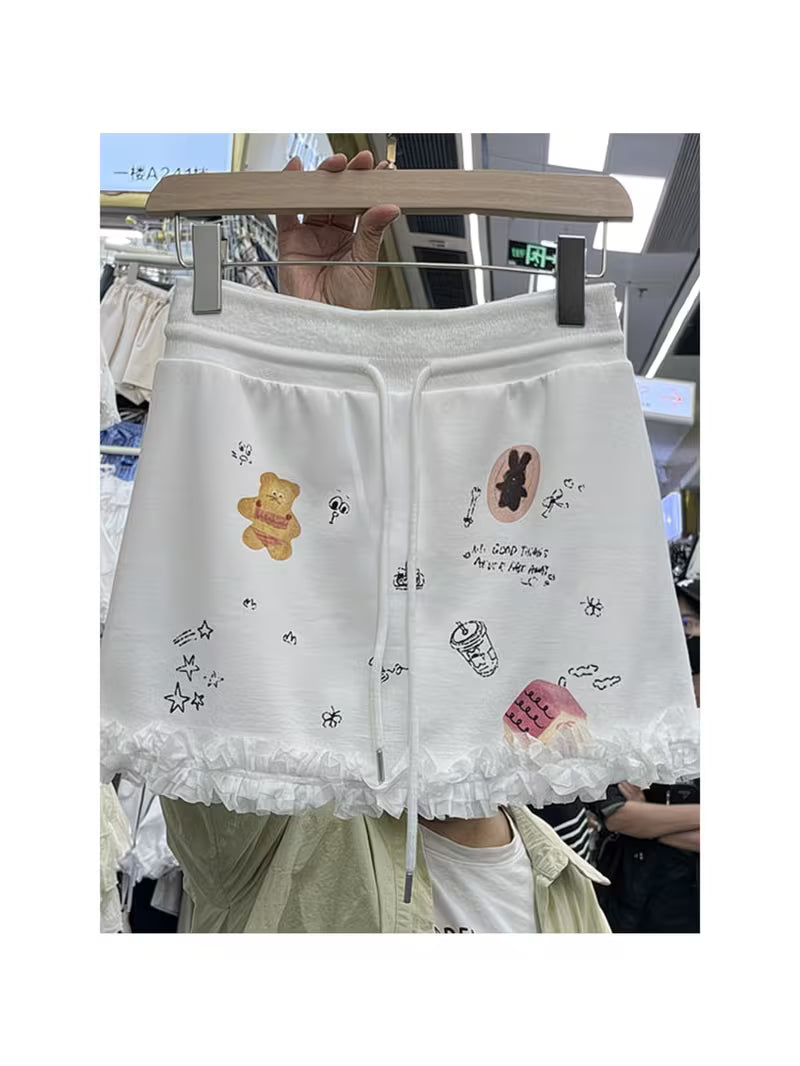 Y2K Floral Skirt, A-line Pleated Mini Skirt, High Waist Cut, Women Casual Bottoms, Romantic Pastoral Vibe, Trendy Short Skirt, Party, Club, Daily Street Outfit, Slim Silhouette, Spring, Summer, Autumn