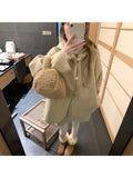 New Elegant Casual Loose Cape Wool Coat for Women in Autumn Winter, Featuring a Hooded Design Inspired by French And Korean Styles