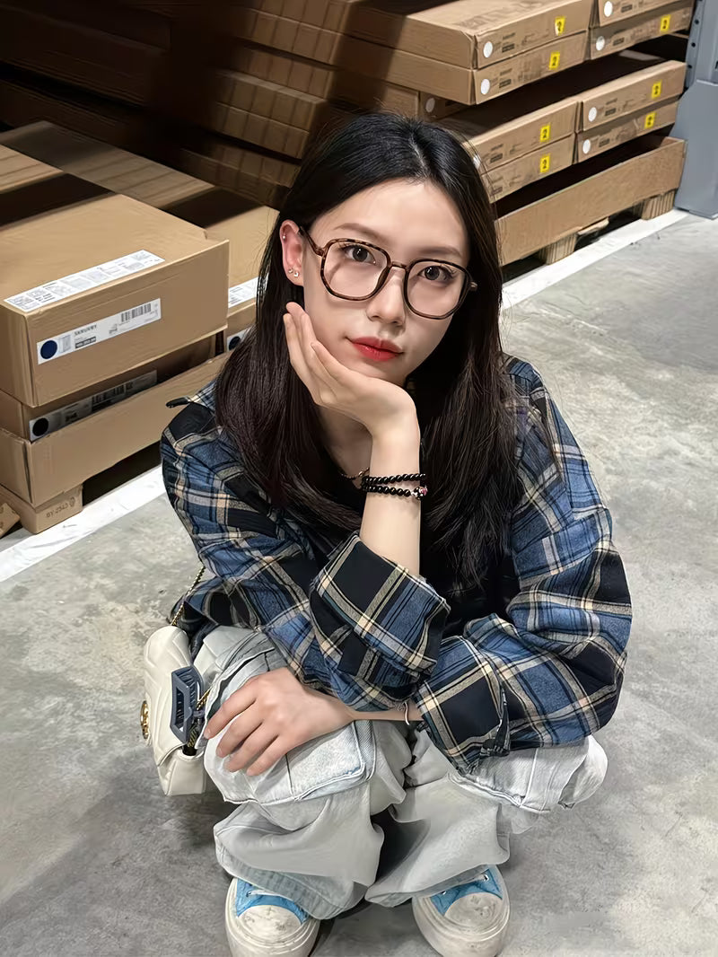 Korean-style Vintage Long-Sleeve Plaid Shirt Jacket for Spring, Summer, and Autumn, Designer-Inspired, Niche, Loose Fit, Versatile, Lapel Shirt, Trendy