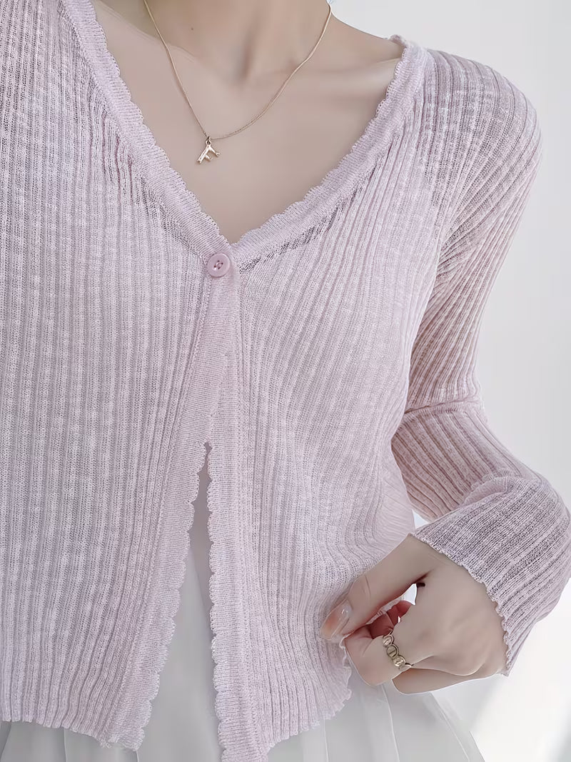 Protection Cardigan | Women'S Summer Lightweight Long Sleeve Cover-Up Short Cropped Style Airy Shawl Top For Sun & AC