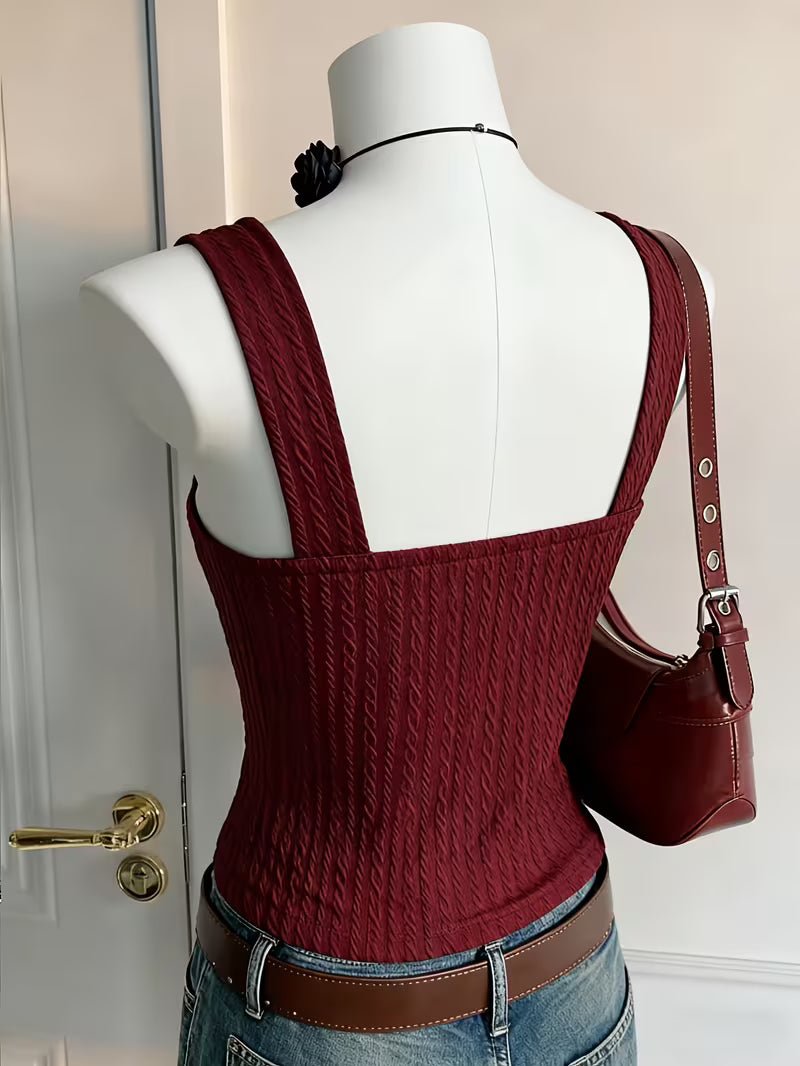 American Vintage Lace Bow Camisole, Y2K Hot Versatile Top, Made of Comfortable and Beautiful Jacquard Fabric, Suitable for Parties, Outings,, and Music Festivals
