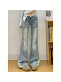 Low-Rise Super Skinny Jeans for Women, Featuring Vintage Lace Details And a Loose Fit, with Long Hems
